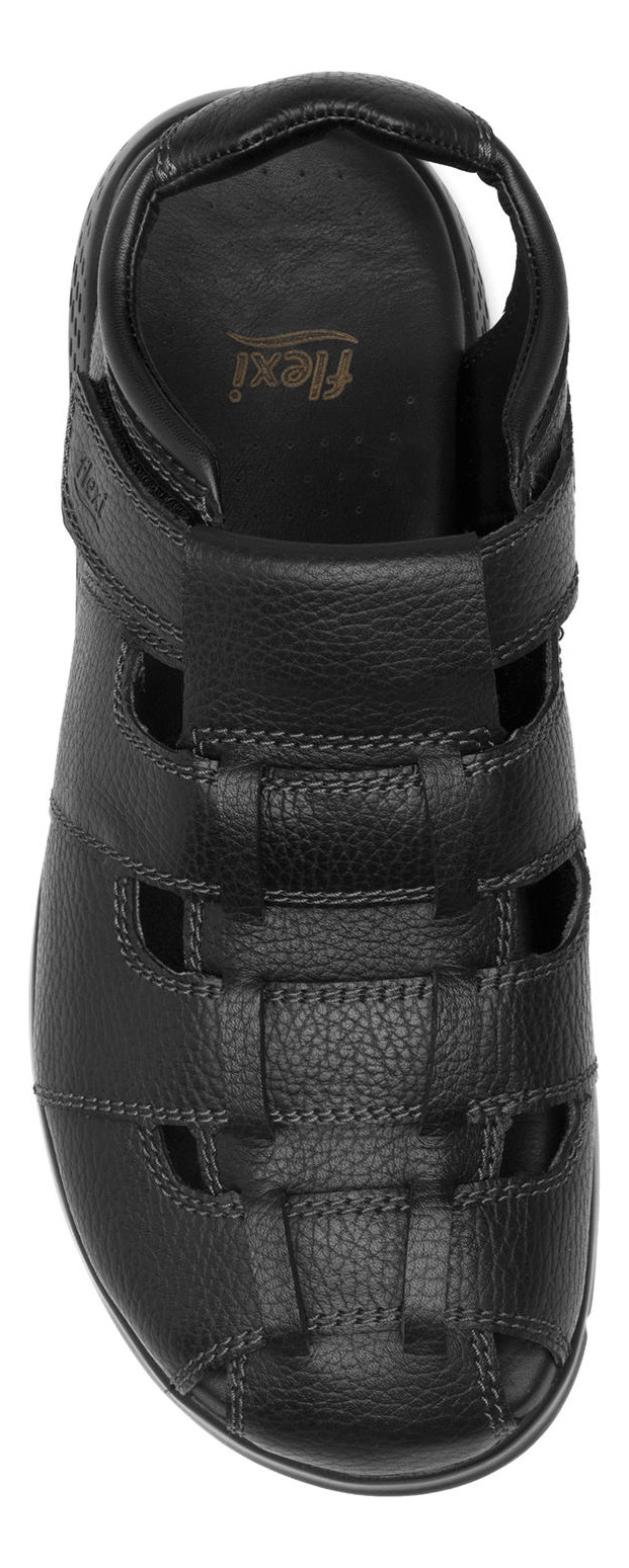SANDALIAS HOMBRE FLEXI CUERO NEGRO ODIN - 6