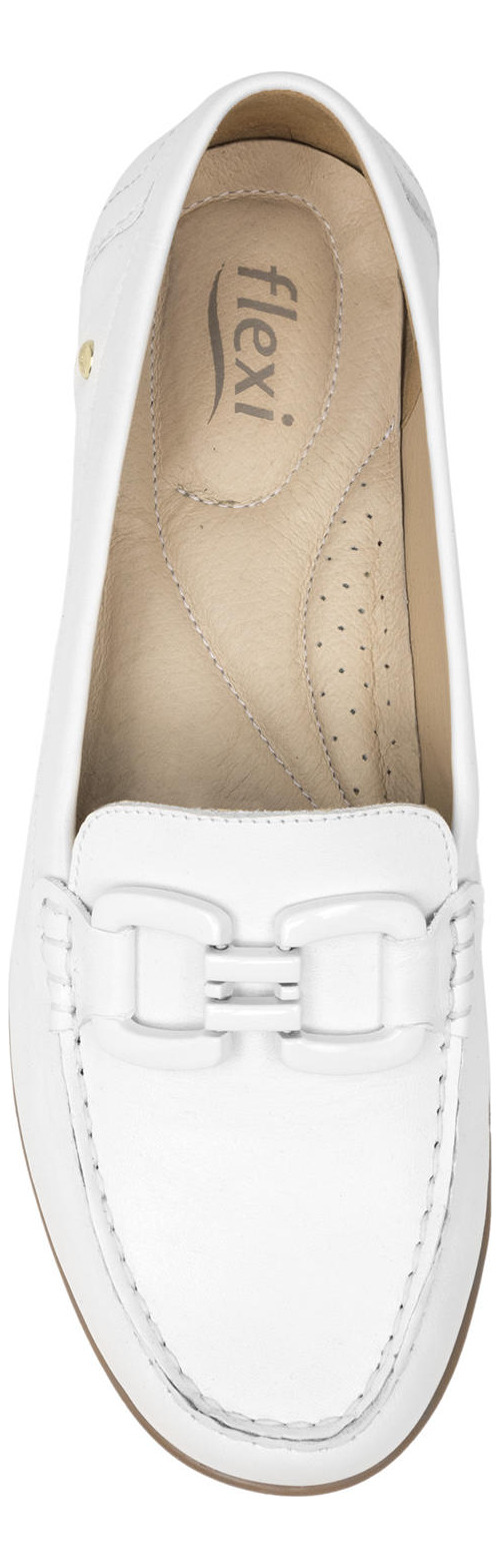 MOCASINES MUJER FLEXI CUERO BLANCO PAMELA - 5
