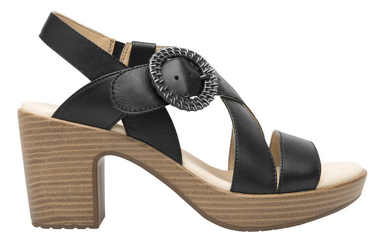 SANDALIAS MUJER FLEXI CUERO NEGRO LORY - 1