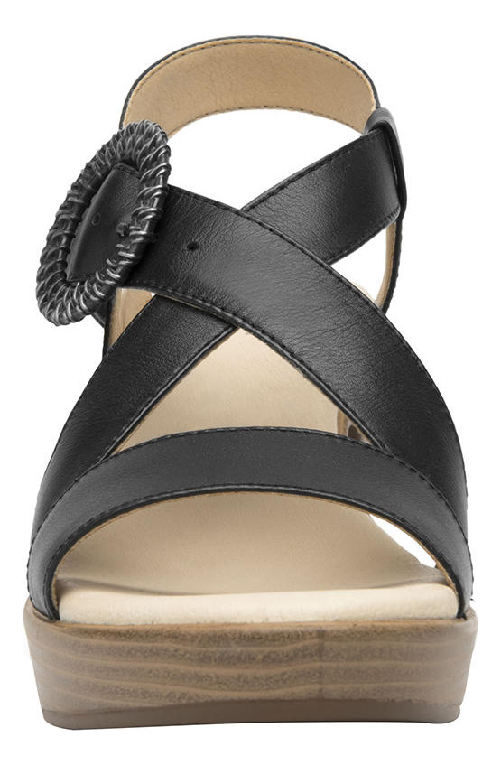 SANDALIAS MUJER FLEXI CUERO NEGRO LORY - 6