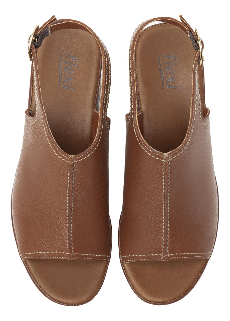 SANDALIAS MUJER FLEXI CUERO 122703 CAFÉ BIRGIT - 5