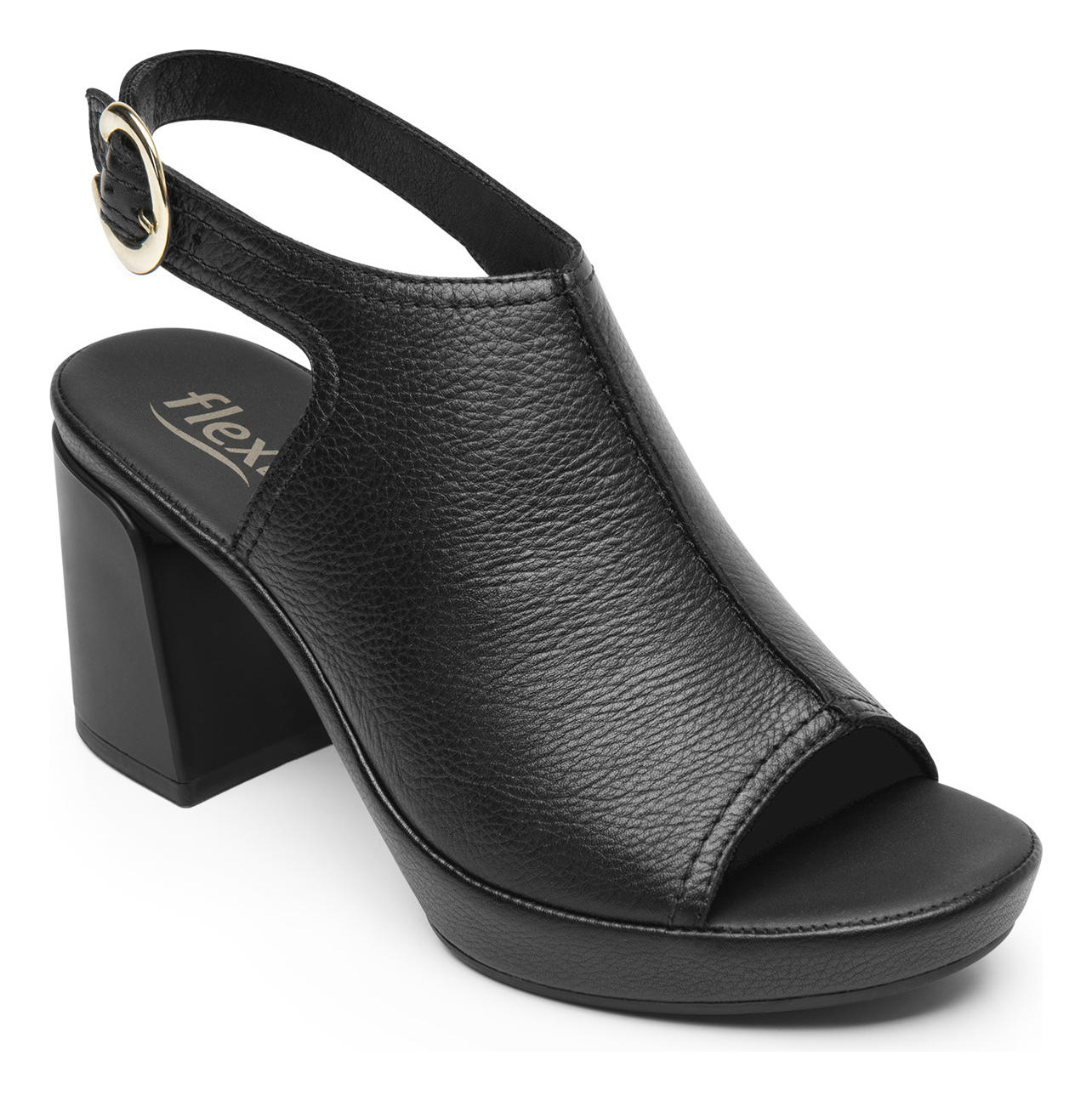 SANDALIAS MUJER FLEXI CUERO 122703 NEGRA BIRGIT - 2