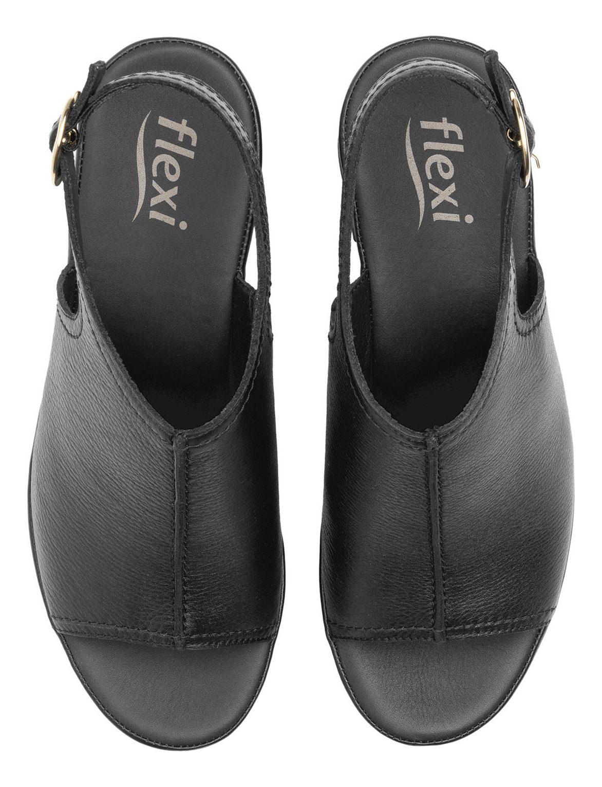 SANDALIAS MUJER FLEXI CUERO 122703 NEGRA BIRGIT - 6