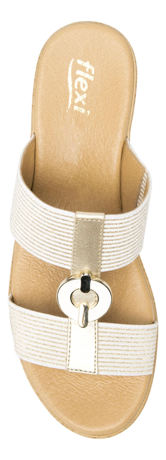 SANDALIAS MUJER FLEXI TEXTIL DORADO EMILY - 5