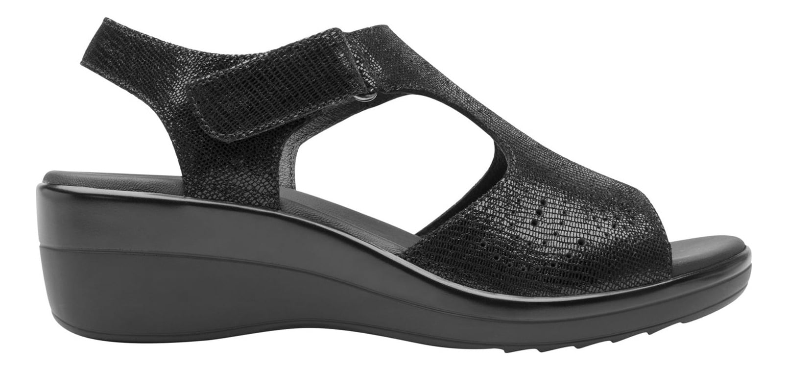 SANDALIAS MUJER FLEXI CUERO NEGRO AMAPOLA - 1