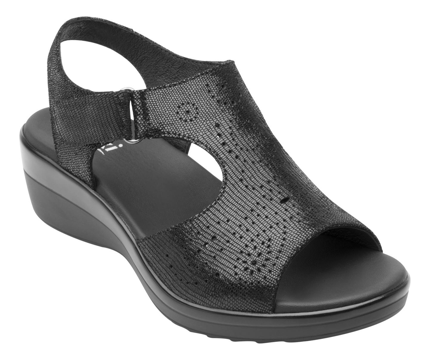 SANDALIAS MUJER FLEXI CUERO NEGRO AMAPOLA - 2