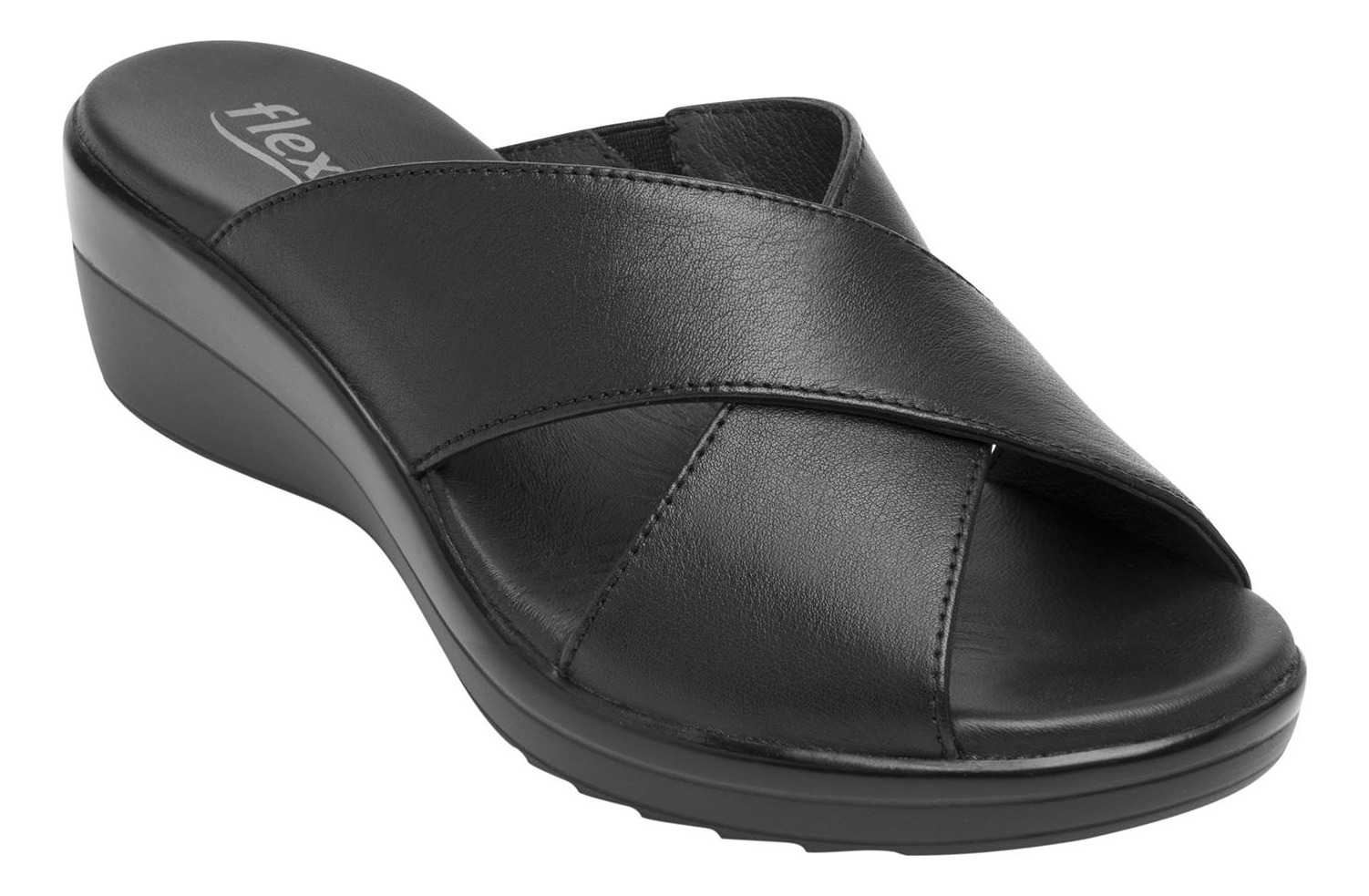 SANDALIAS MUJER FLEXI CUERO NEGRO AMAPOLA - 2