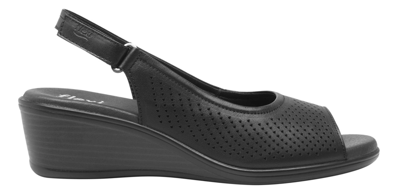 SANDALIAS MUJER FLEXI CUERO NEGRO ZURA - 1