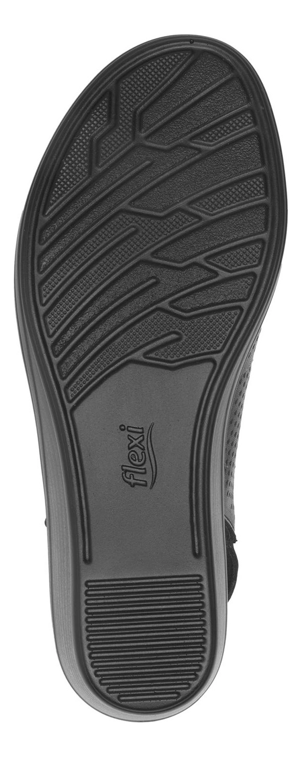 SANDALIAS MUJER FLEXI CUERO NEGRO ZURA - 5