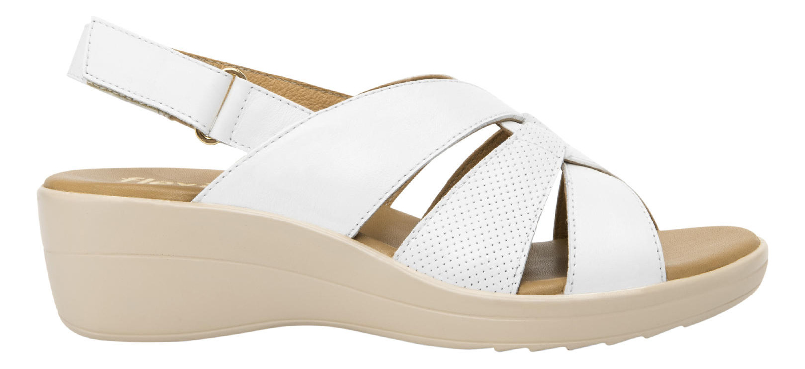 SANDALIAS MUJER FLEXI CUERO BLANCO AMAPOLA - 1