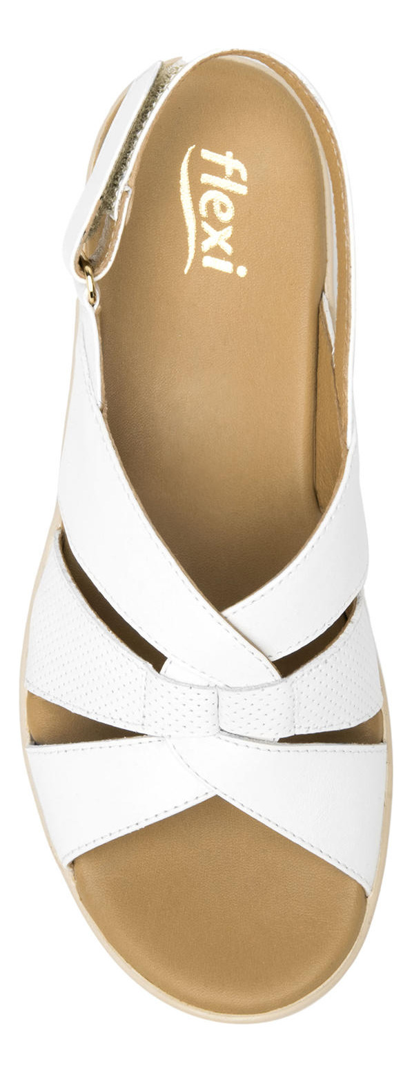 SANDALIAS MUJER FLEXI CUERO BLANCO AMAPOLA - 6