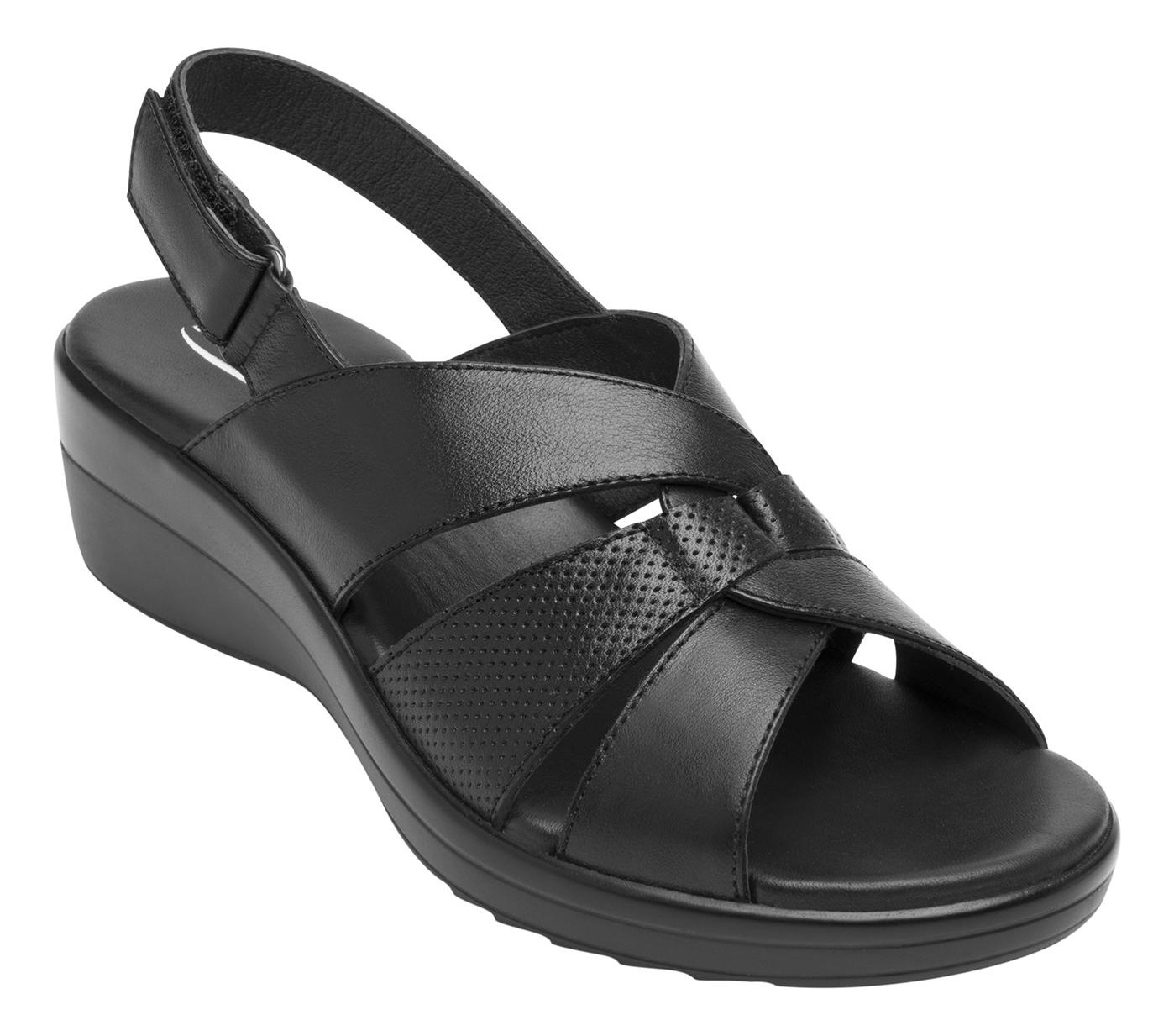 SANDALIAS MUJER FLEXI CUERO NEGRO AMAPOLA - 2