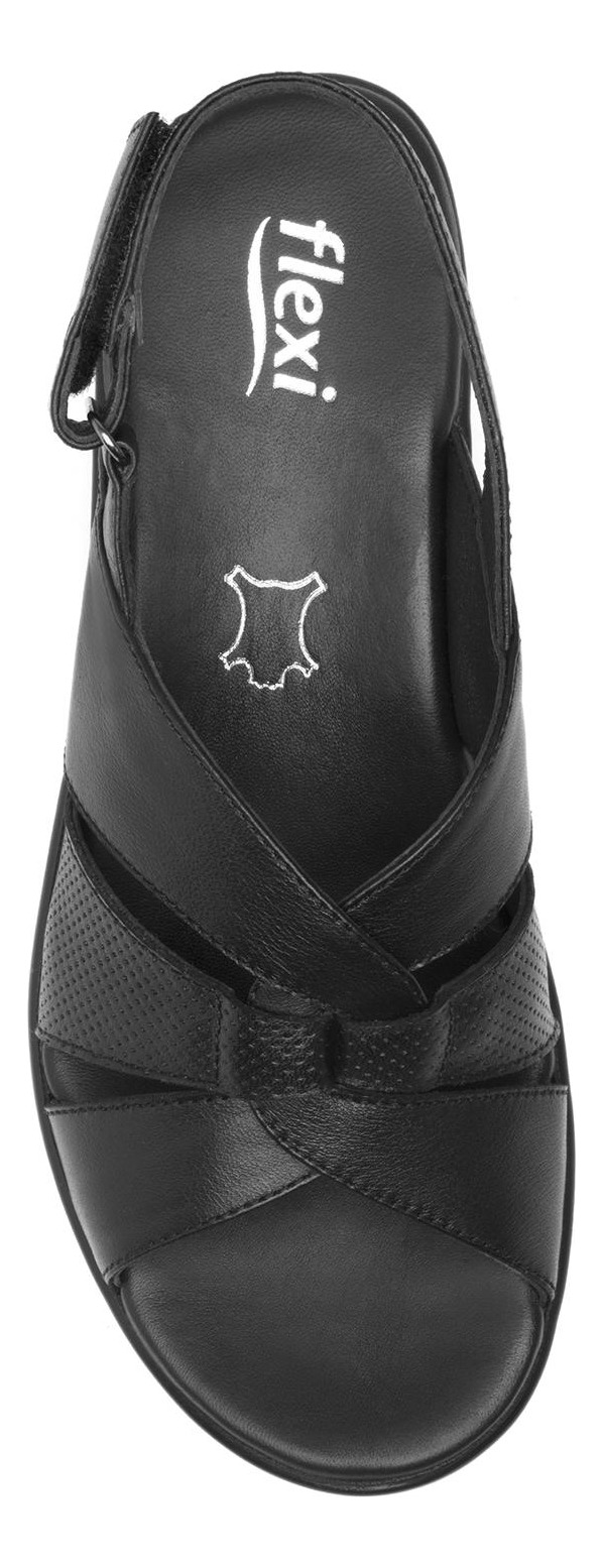 SANDALIAS MUJER FLEXI CUERO NEGRO AMAPOLA - 5