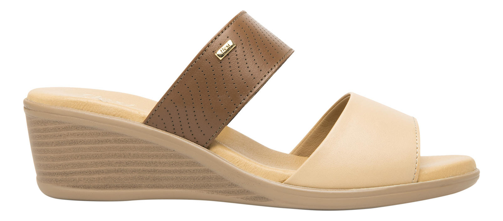 SANDALIAS MUJER FLEXI CUERO ZURA CAFÉ - 1