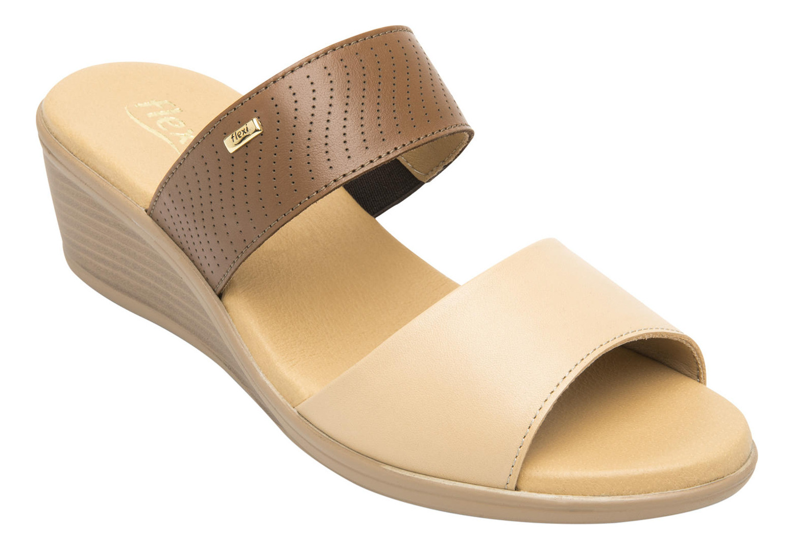 SANDALIAS MUJER FLEXI CUERO ZURA CAFÉ - 2