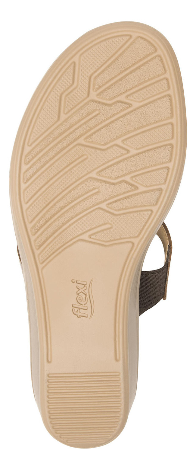 SANDALIAS MUJER FLEXI CUERO ZURA CAFÉ - 5