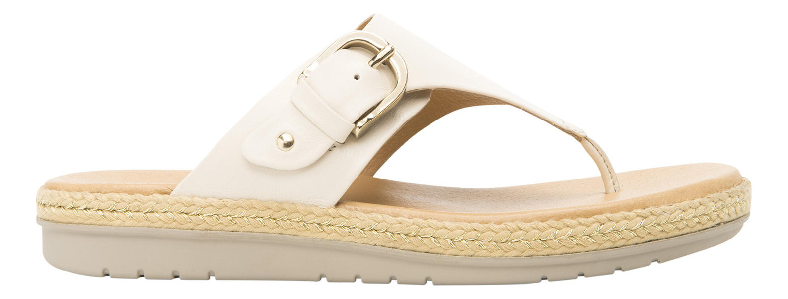 SANDALIAS MUJER FLEXI CUERO BEIGE PEONIA - 1