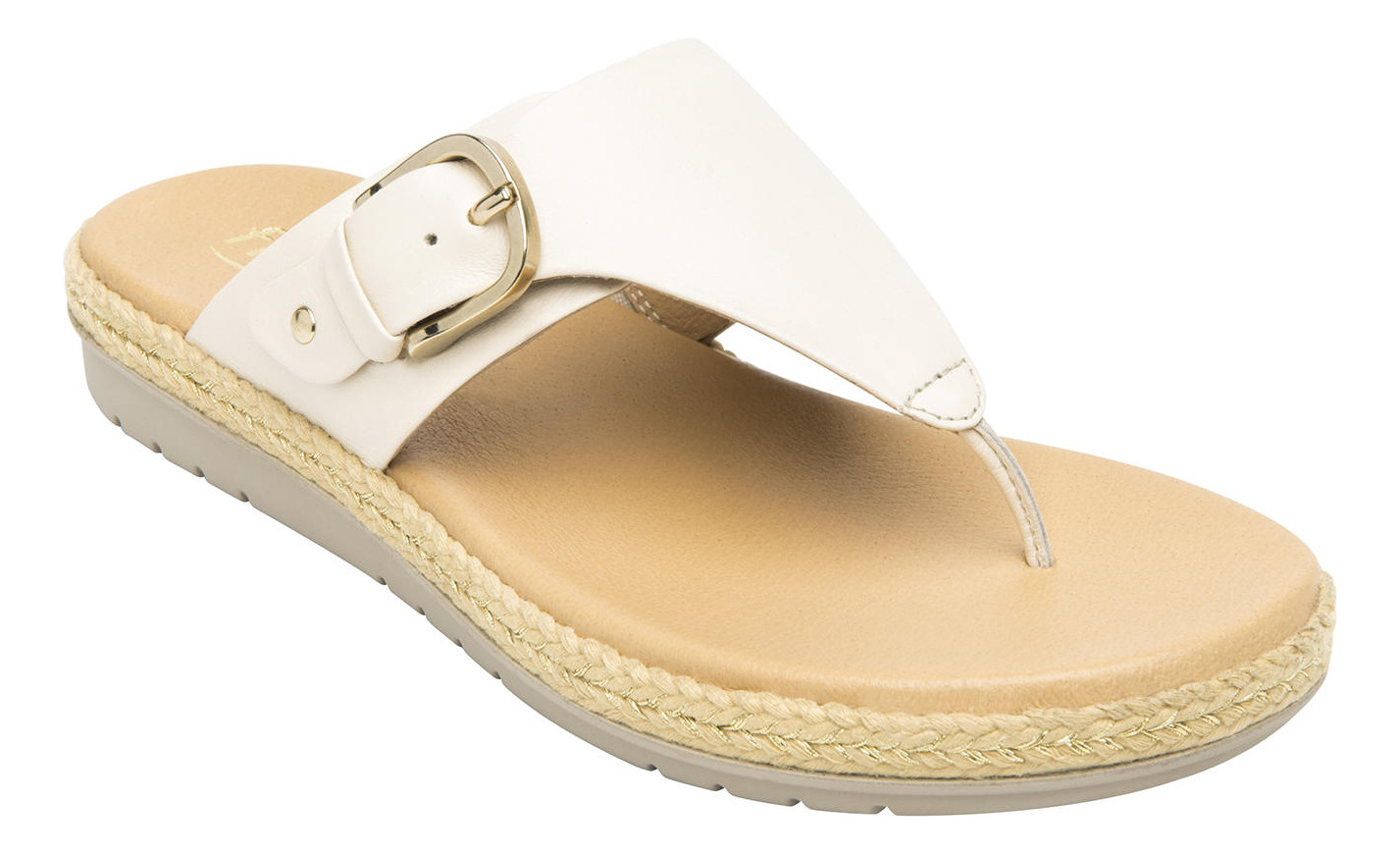 SANDALIAS MUJER FLEXI CUERO BEIGE PEONIA - 2