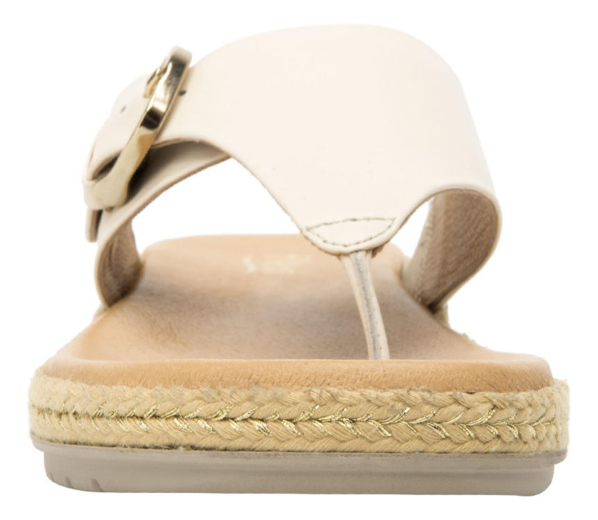 SANDALIAS MUJER FLEXI CUERO BEIGE PEONIA - 5