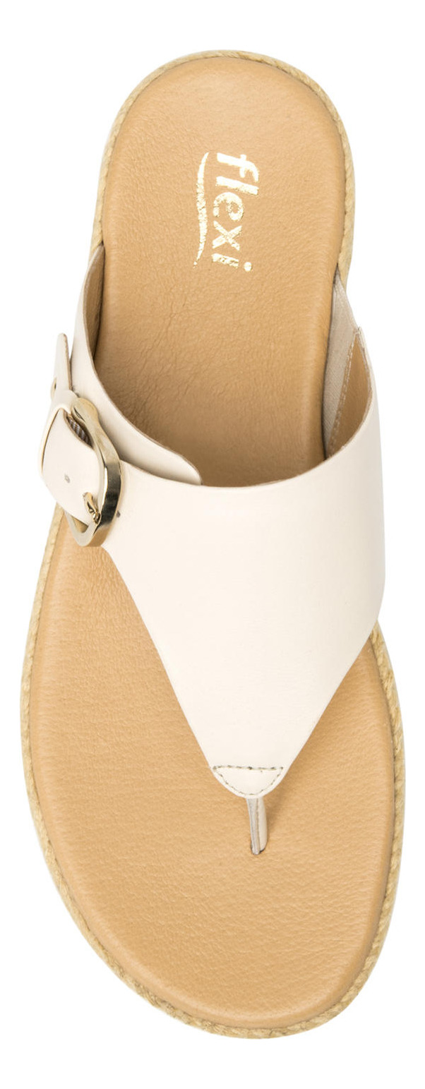 SANDALIAS MUJER FLEXI CUERO BEIGE PEONIA - 6