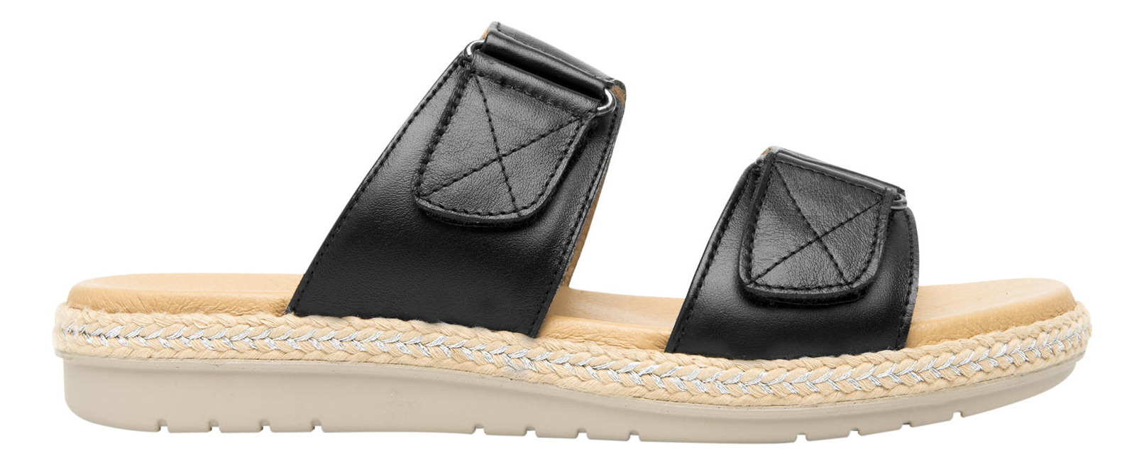 SANDALIAS MUJER FLEXI CUERO NEGRO PEONIA - 1