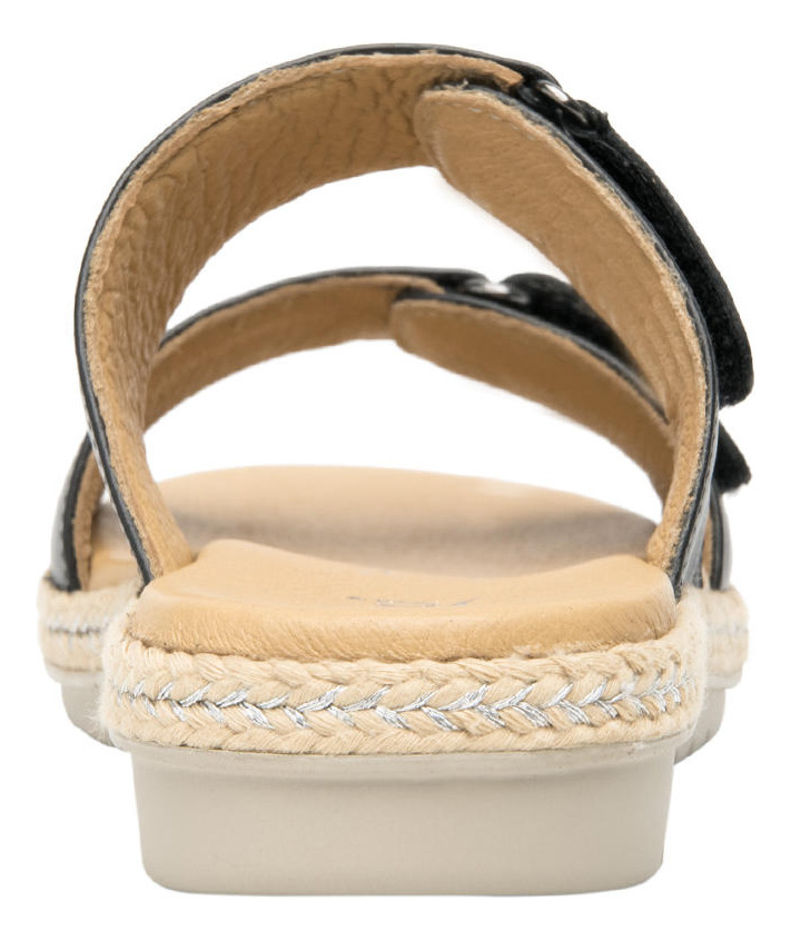 SANDALIAS MUJER FLEXI CUERO NEGRO PEONIA - 6