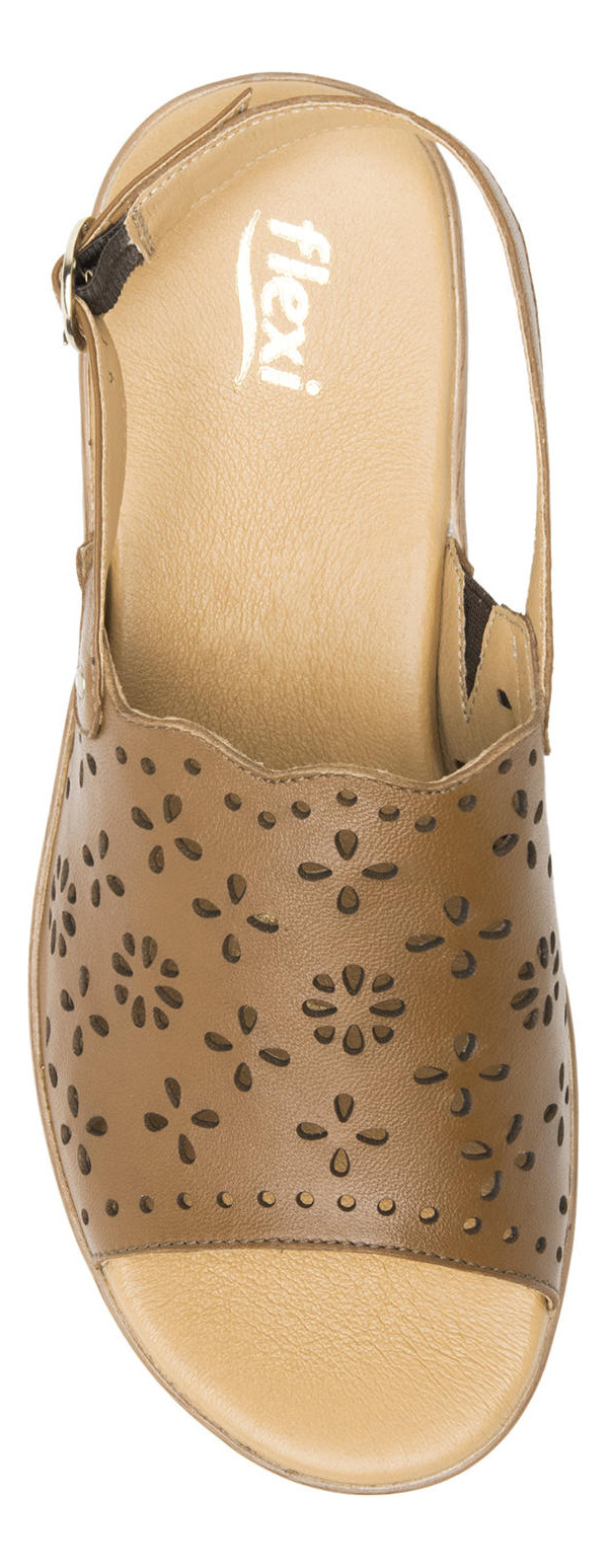 SANDALIAS MUJER FLEXI CUERO DOHA CAFÉ - 6