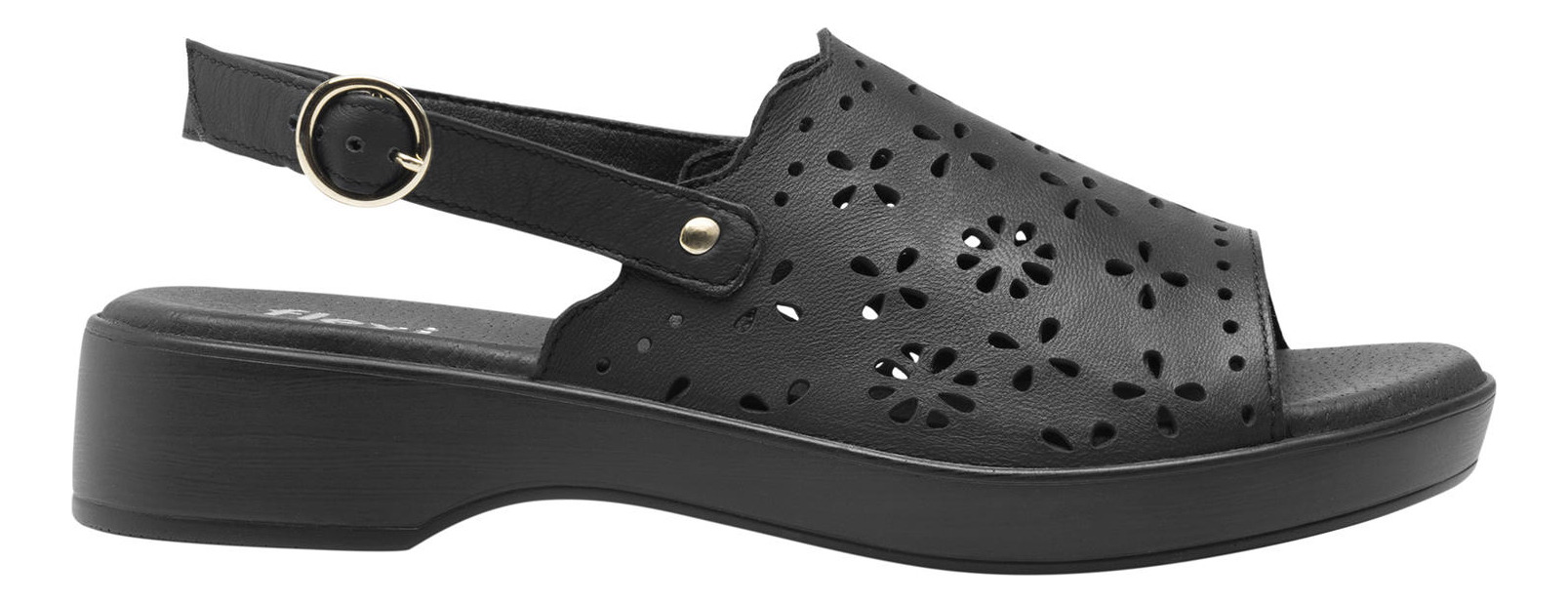 SANDALIA FLEXI MUJER CUERO DOHA NEGRO - 1