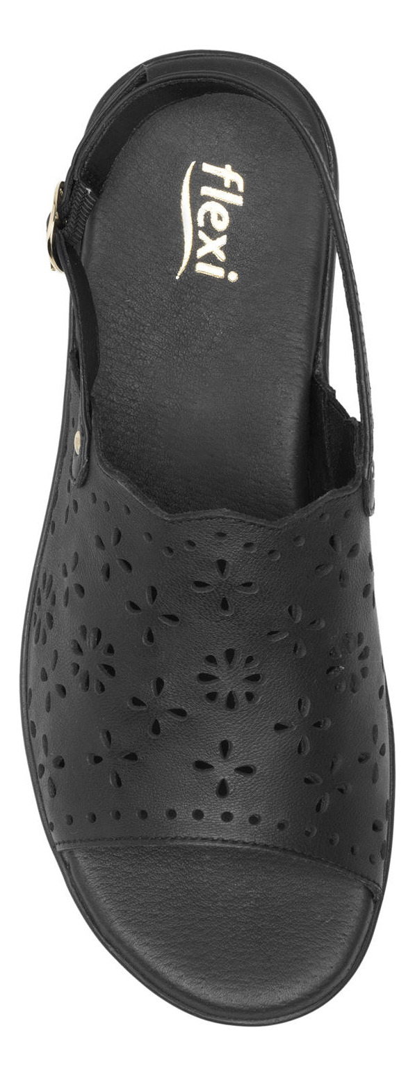 SANDALIA FLEXI MUJER CUERO DOHA NEGRO - 5