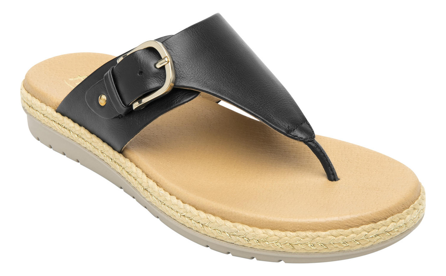 SANDALIAS MUJER FLEXI CUERO NEGRO PEONIA - 2