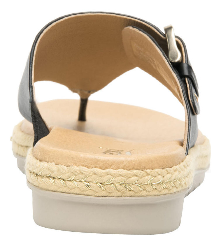 SANDALIAS MUJER FLEXI CUERO NEGRO PEONIA - 5