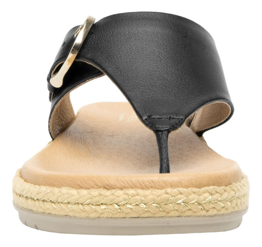 SANDALIAS MUJER FLEXI CUERO NEGRO PEONIA - 6