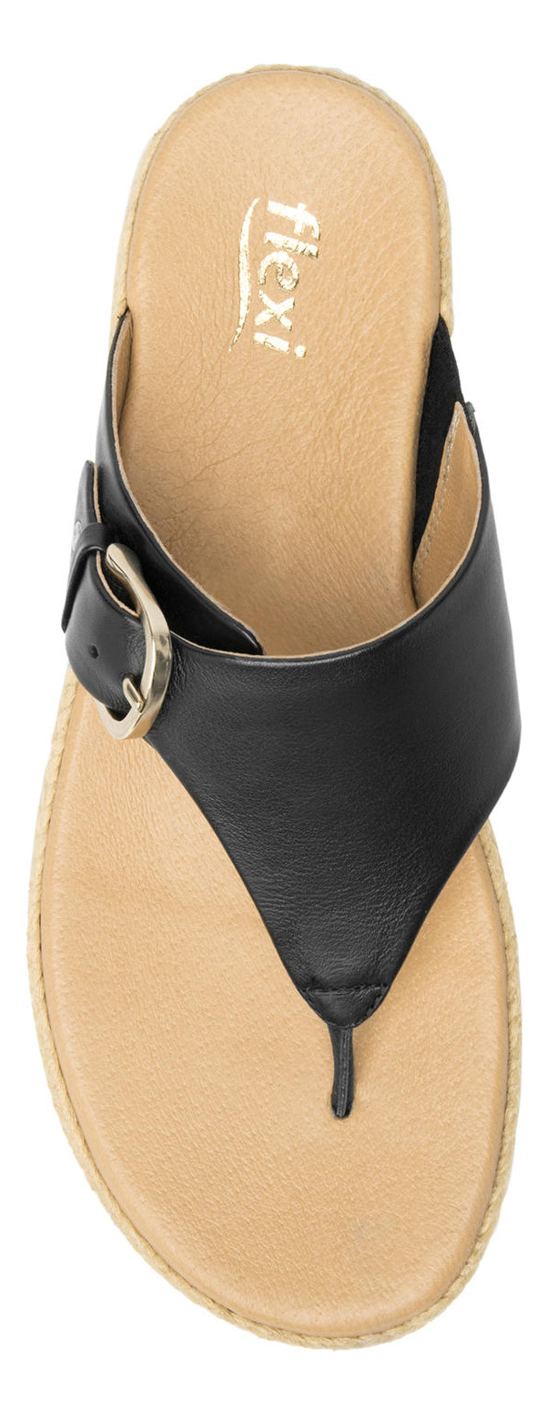 SANDALIAS MUJER FLEXI CUERO NEGRO PEONIA - 7
