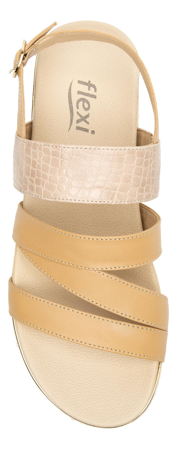 SANDALIAS MUJER FLEXI CUERO DEYNA NARANJA - 5