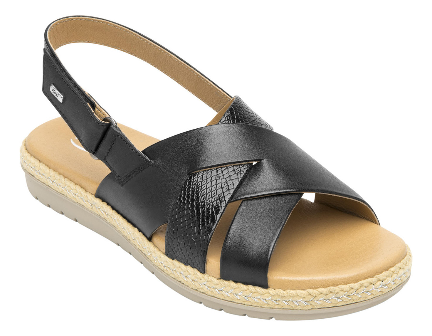 SANDALIAS MUJER FLEXI NEGRO CUERO PEONIA - 2