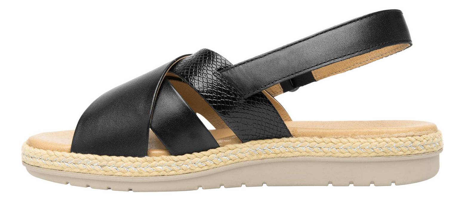 SANDALIAS MUJER FLEXI NEGRO CUERO PEONIA - 4