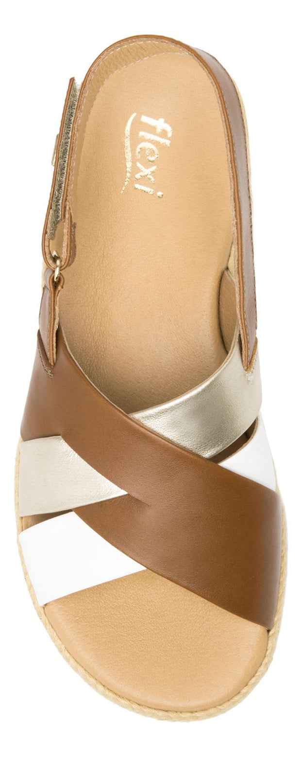 SANDALIAS MUJER FLEXI CUERO PEONIA CAFÉ - 5