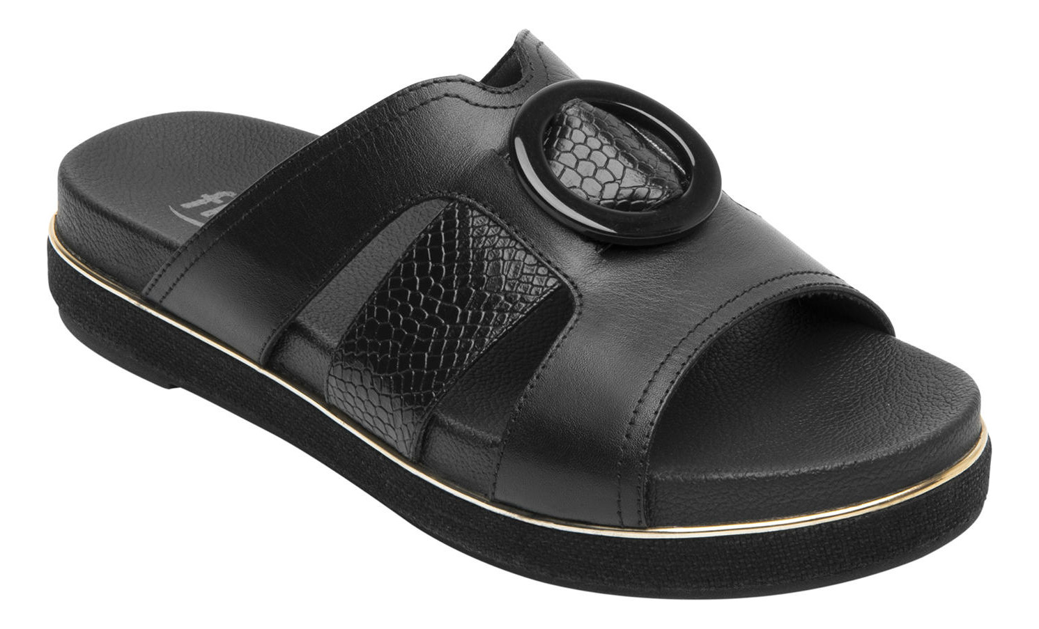 SANDALIAS MUJER FLEXI CUERO NEGRO DEYNA - 2