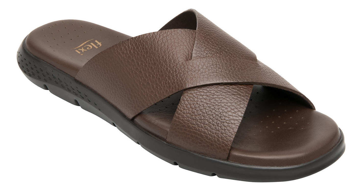 SANDALIAS HOMBRE FLEXI CUERO ODIN CAFÉ - 2