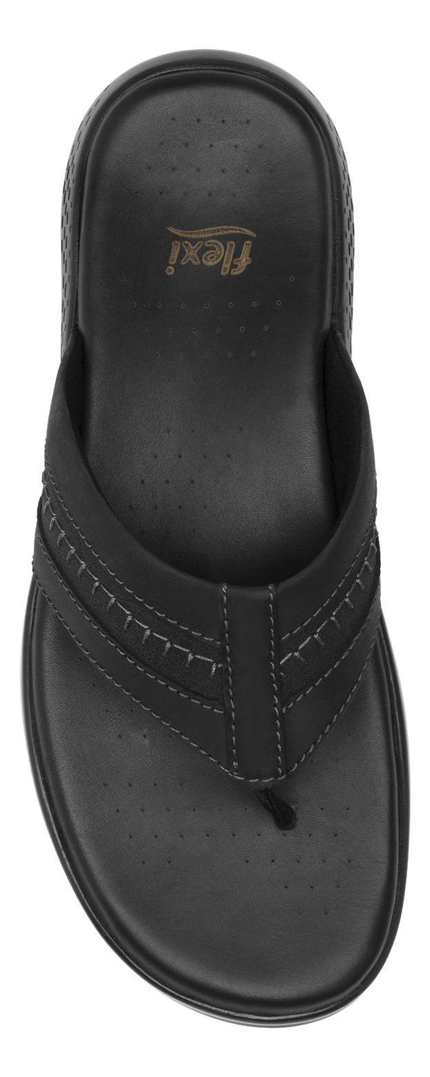 SANDALIAS HOMBRE FLEXI CUERO NEGRO ODIN - 6