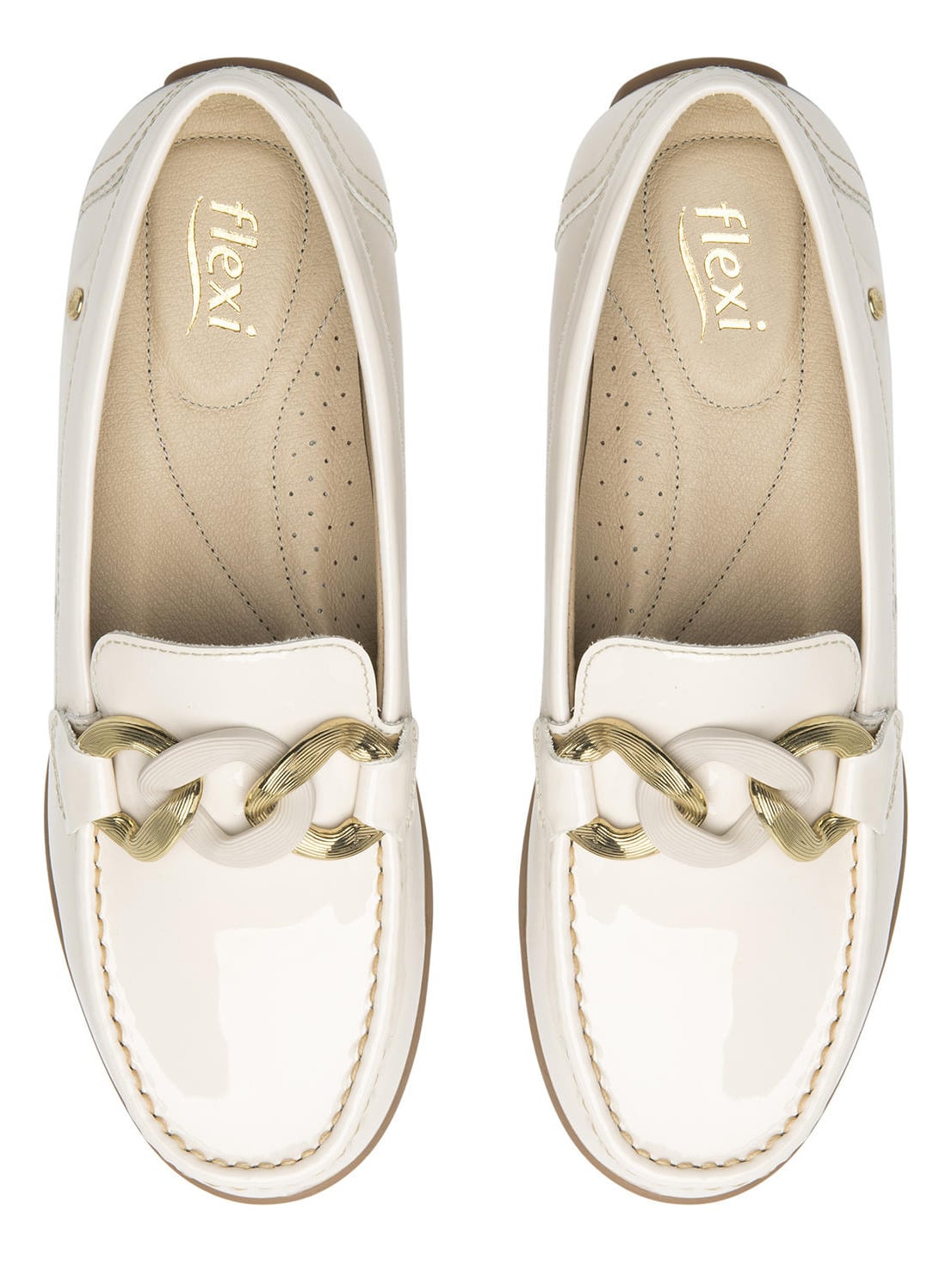 MOCASINES MUJER FLEXI CUERO PAMELA 124304 BLANCO PERLA - 6