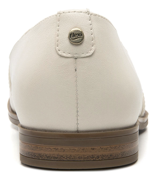 MOCASINES MUJER FLEXI CUERO HAYEK 126601 BLANCO PERLA - 5