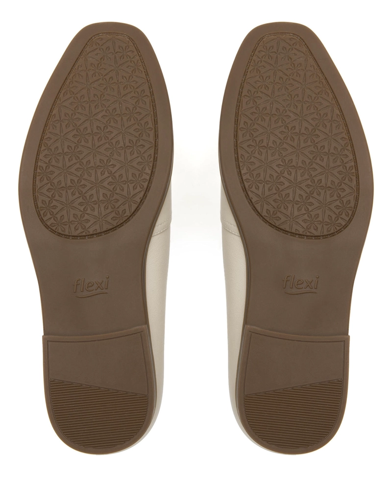 MOCASINES MUJER FLEXI CUERO HAYEK 126601 BLANCO PERLA - 7