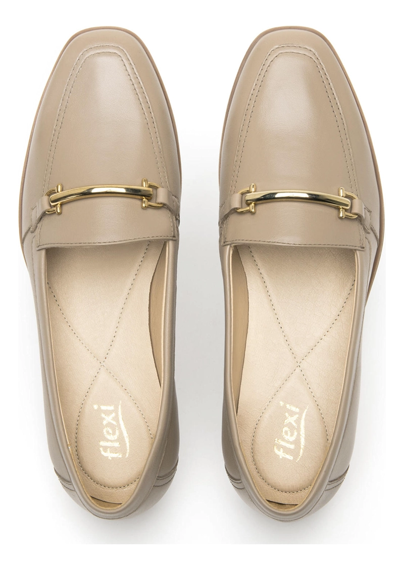 MOCASINES MUJER FLEXI CUERO HAYEK 126602 TAUPE - 6