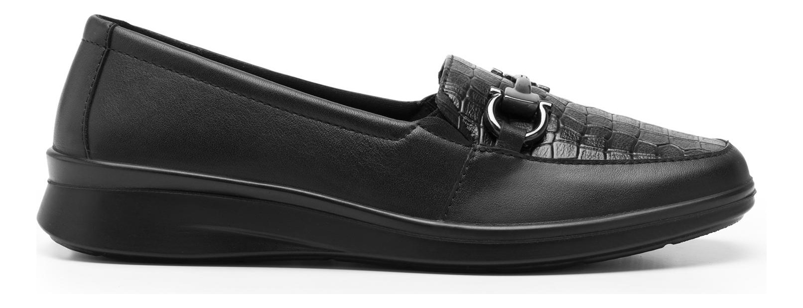 MOCASIN FLEXI MUJER CUERO JENELLE 124502 NEGRO - 1