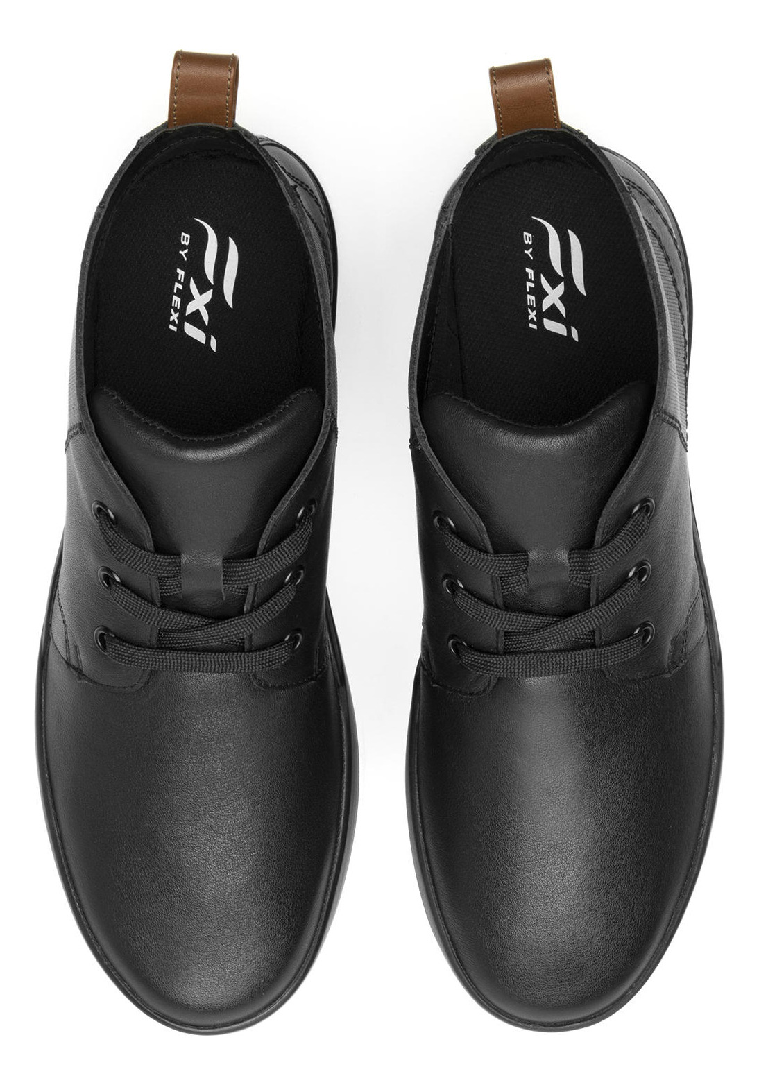 ZAPATILLAS HOMBRE FLEXI CASUALES NEGRO CUERO CRETA 412405 - 7