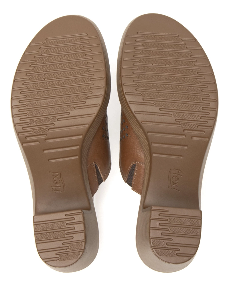 SANDALIAS MUJER FLEXI CUERO CAFÉ LORY 102920 - 6