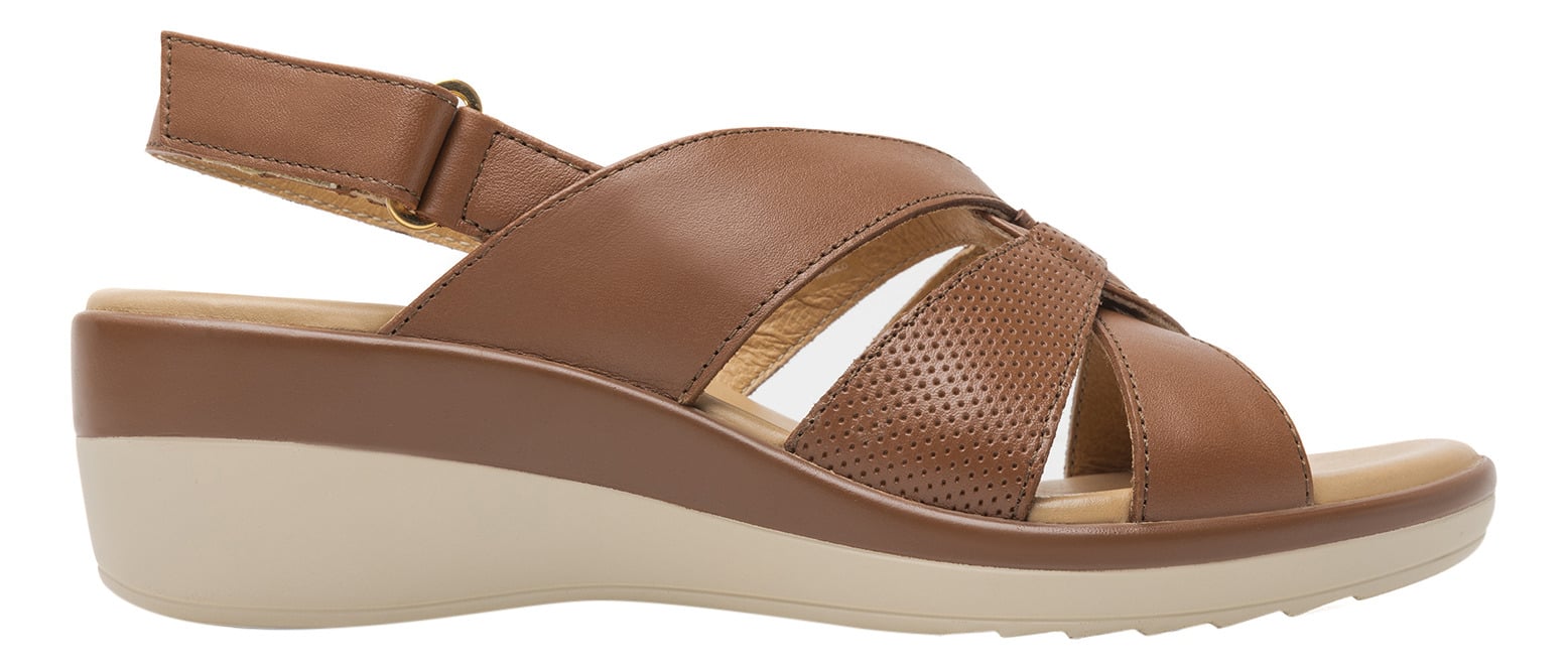 SANDALIAS MUJER FLEXI CUERO CAFÉ AMAPOLA 116009 - 1