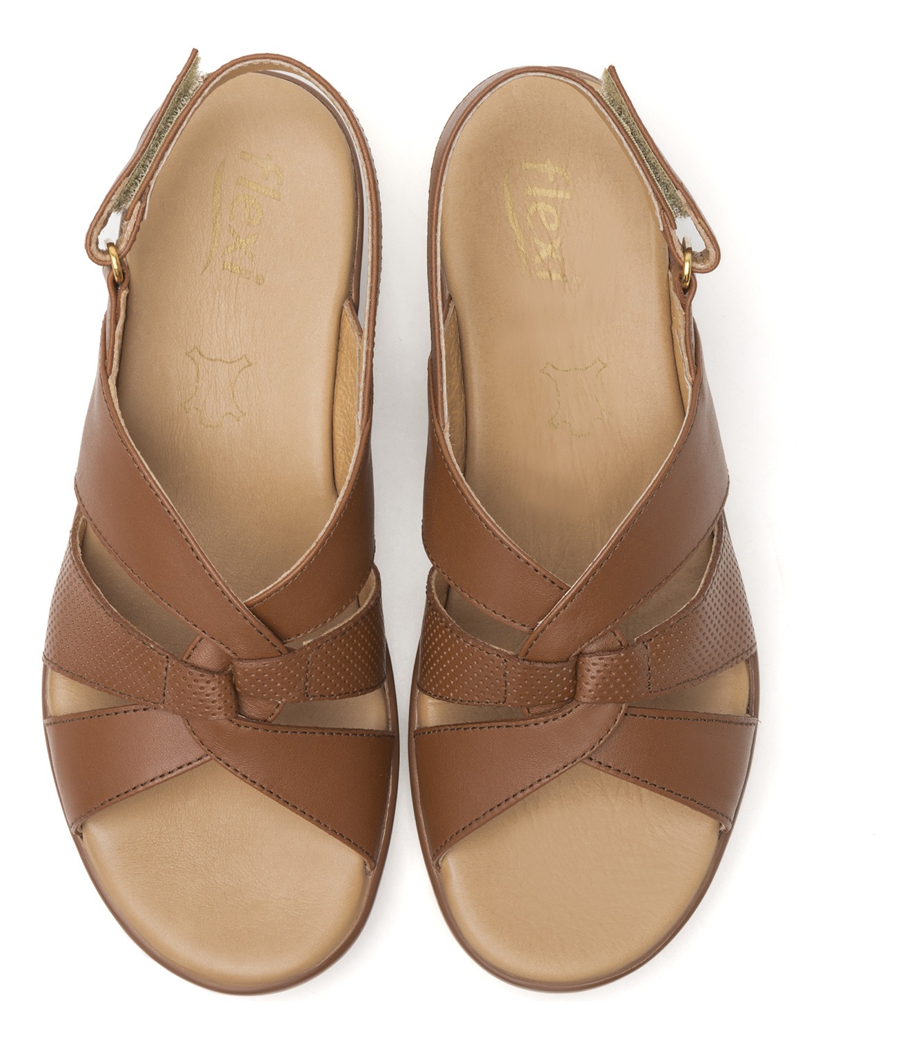 SANDALIAS MUJER FLEXI CUERO CAFÉ AMAPOLA 116009 - 6