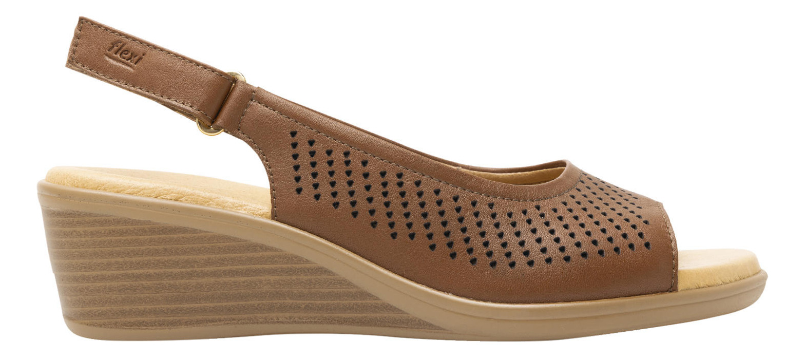 SANDALIAS MUJER FLEXI CUERO CAFÉ ZURA 123704 - 1